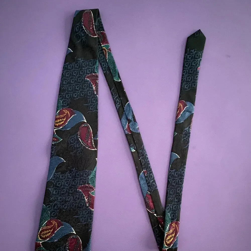SPENCER & LOWE Men's 100% Imported Silk Neck Tie Paisley Print